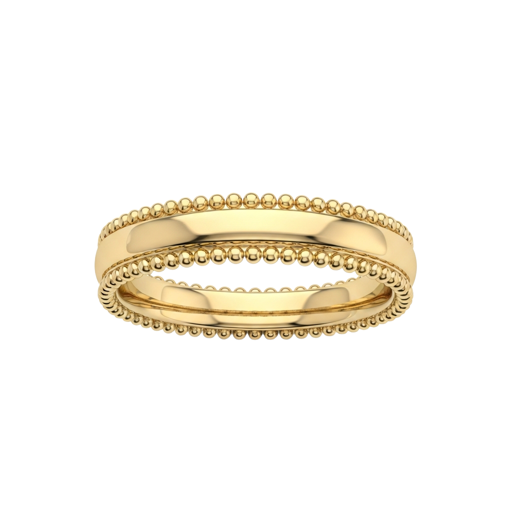 Milgrain Edge Band in yellow gold